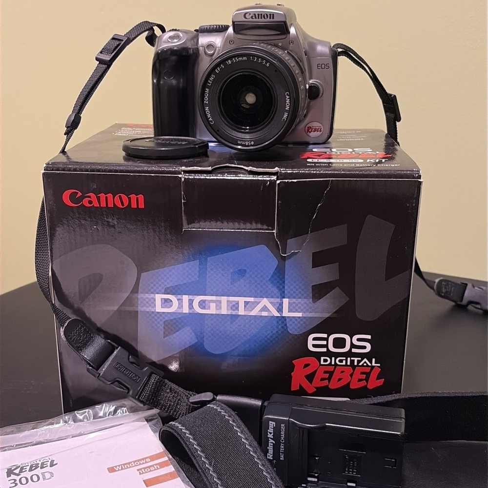Canon EOS Rebel DSLR Camera 6.3 / Lens Kit EF-S 18-55 With Memory Card  New Batt